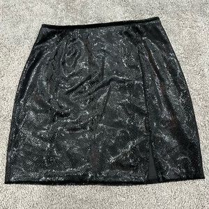 Snake skin mini skirt